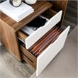 Scranton & Co Wood & Plastic Filing Cabinet in White/Walnut Finish