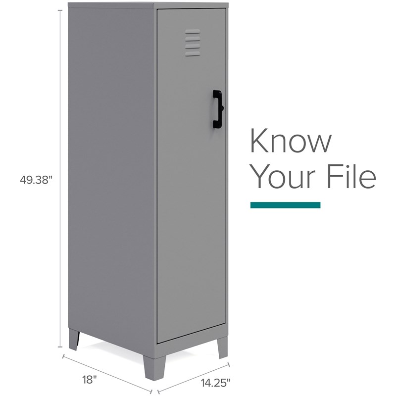 Scranton & Co 4-Shelf Metal Storage Locker Cabinet in Arctic Silver