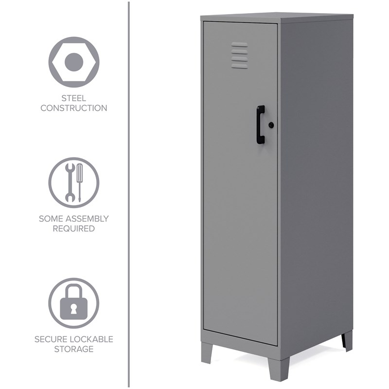 Scranton & Co 4-Shelf Metal Storage Locker Cabinet in Arctic Silver