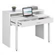Scranton & Co Sliding Desk with Drawer and Riser in White Wood Finish