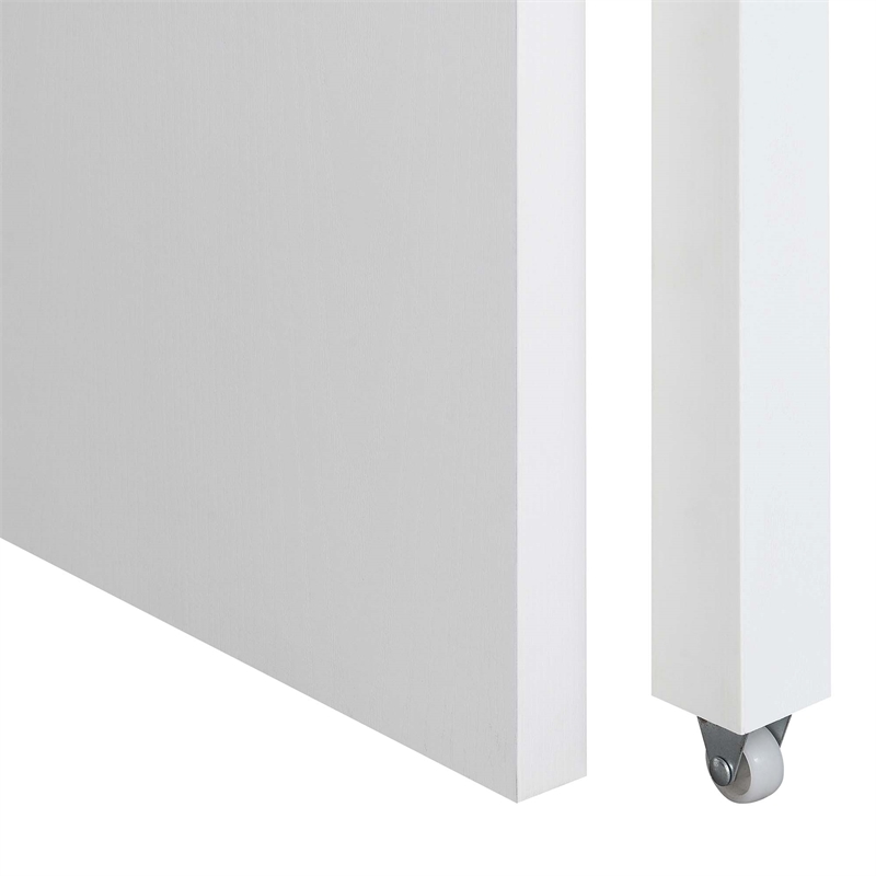 Scranton & Co Sliding Desk with Drawer and Riser in White Wood Finish