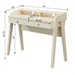 Scranton & Co Two-Drawer Desk with Shelf in Ivory Wood Finish