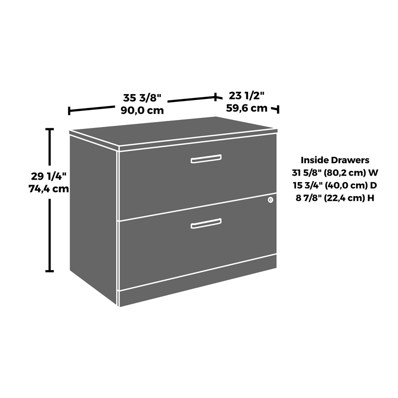 Scranton & Co Lateral Filing Cabinet with 2 Drawers in Classic Cherry