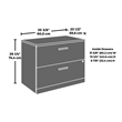 Scranton & Co Lateral Filing Cabinet with 2 Drawers in Classic Cherry
