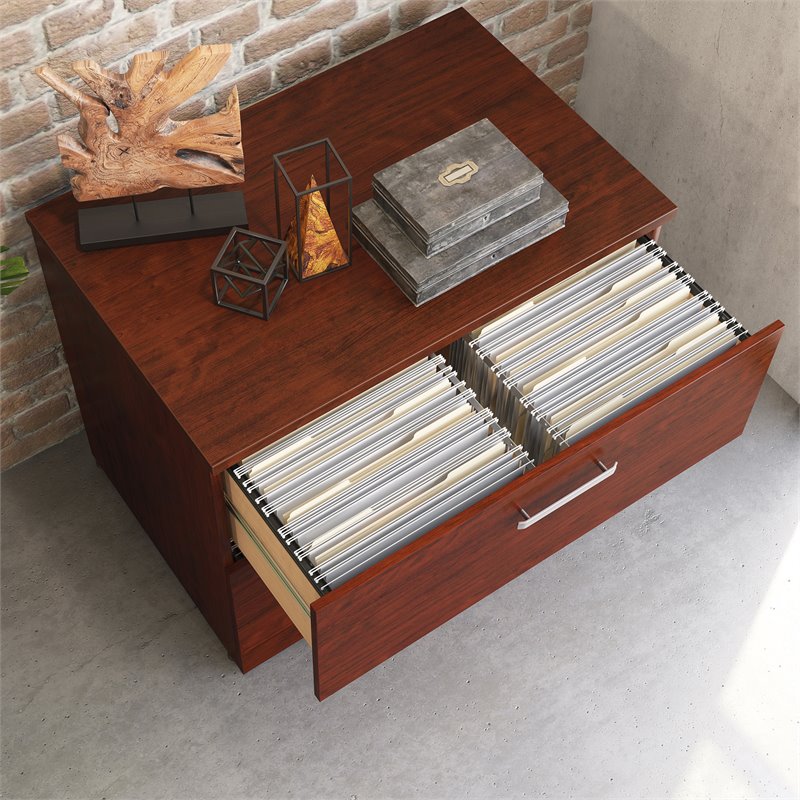 Scranton & Co Lateral Filing Cabinet with 2 Drawers in Classic Cherry