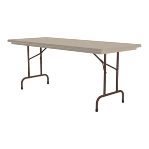 Scranton & Co 29x30&quot Heavy Duty Metal Folding Table in Brown Finish