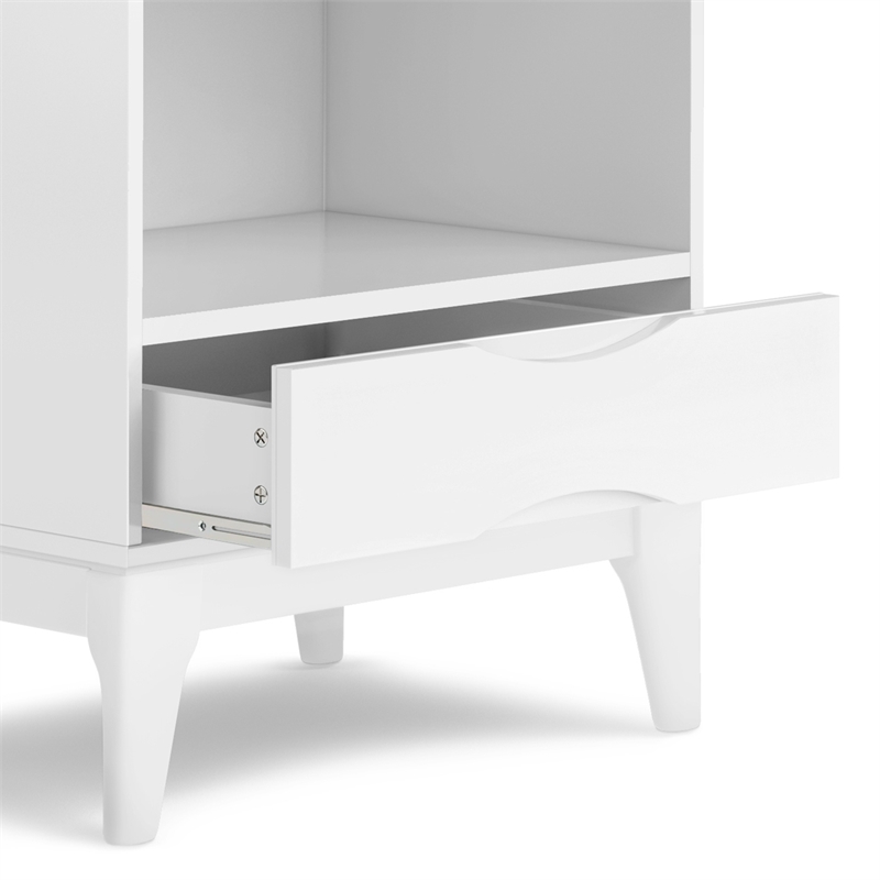 Scranton & Co 60 Inch Solid Hardwood Bookcase with Storage in White