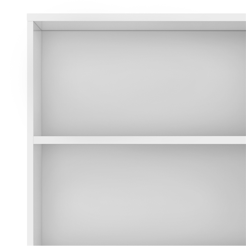 Scranton & Co 60 Inch Solid Hardwood Bookcase with Storage in White