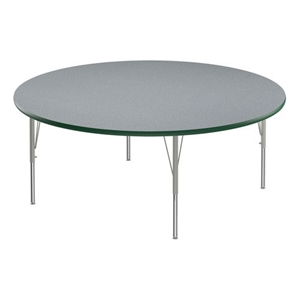 Scranton & Co 60&quot Round Adjustable Wood Activity Table in Gray Granite/Green
