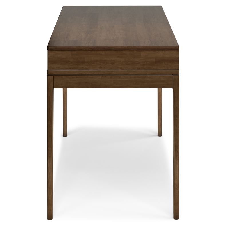 Scranton & Co 48 Inch Mid-Century Solid Rubberwood Desk in Walnut Brown