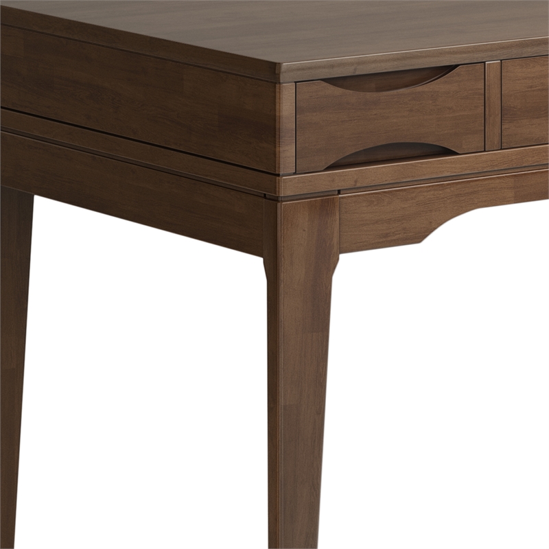 Scranton & Co 48 Inch Mid-Century Solid Rubberwood Desk in Walnut Brown