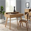 Scranton & Co 39.5 Inch Writing Desk in Walnut Grain Laminate with Oak Finish