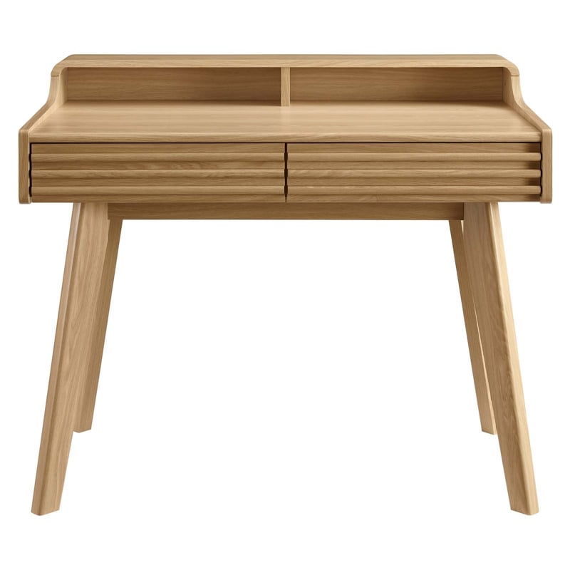 Scranton & Co 39.5 Inch Writing Desk in Walnut Grain Laminate with Oak Finish