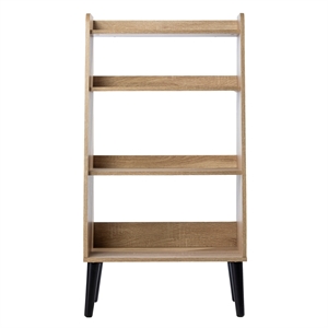 Scranton & Co Mid-Century Modern Natural Wood Bookshelf with Open Shelves