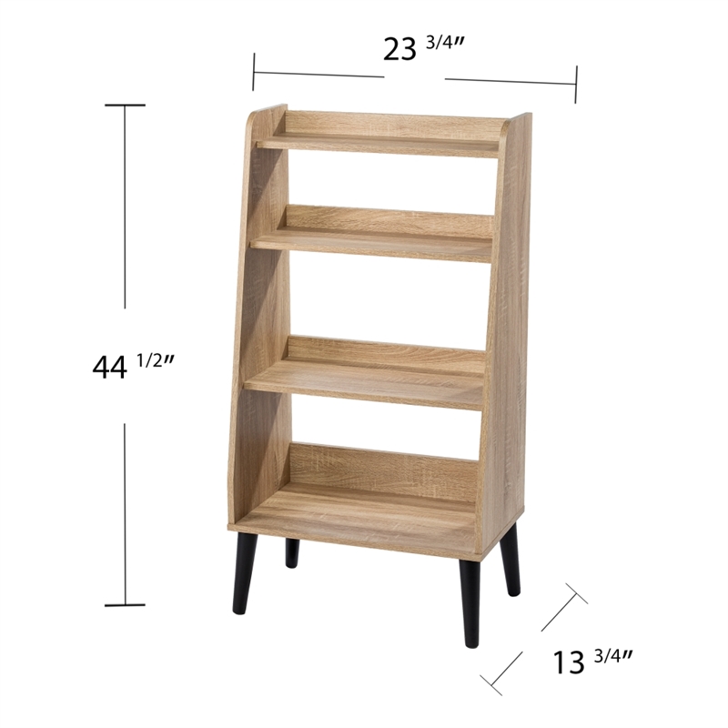 Scranton & Co Mid-Century Modern Natural Wood Bookshelf with Open Shelves