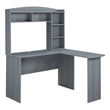 Scranton & Co L-Shaped Computer Desk with Hutch in Gray Engineered Wood