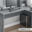 Scranton & Co L-Shaped Computer Desk with Hutch in Gray Engineered Wood