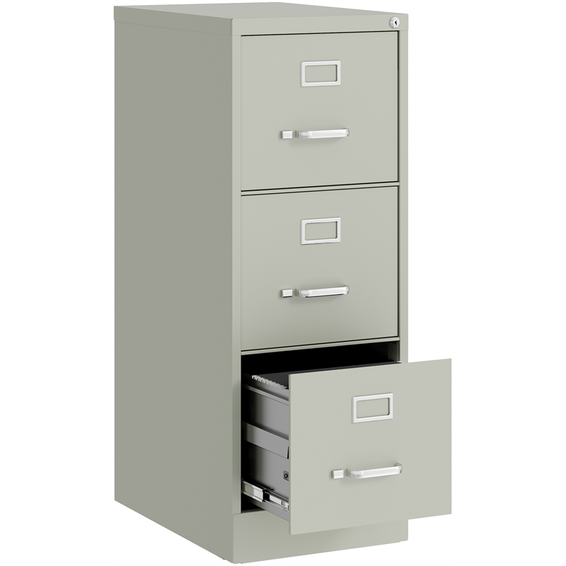 Scranton & Co 22-In 3-Drawer Metal Vertical File Cabinet in Light Gray