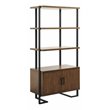 Scranton & Co Mid-Century Metal & Wood Bookcase in Walnut/Rustic Black