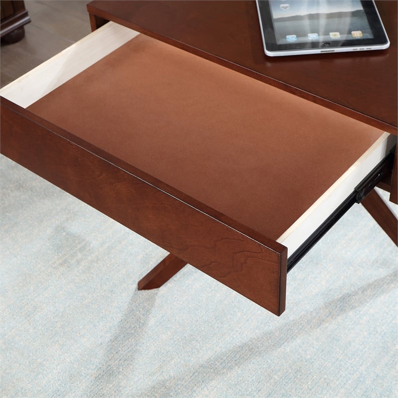 Scranton & Co Wood Writing Desk with USB in Dark Cherry Finish