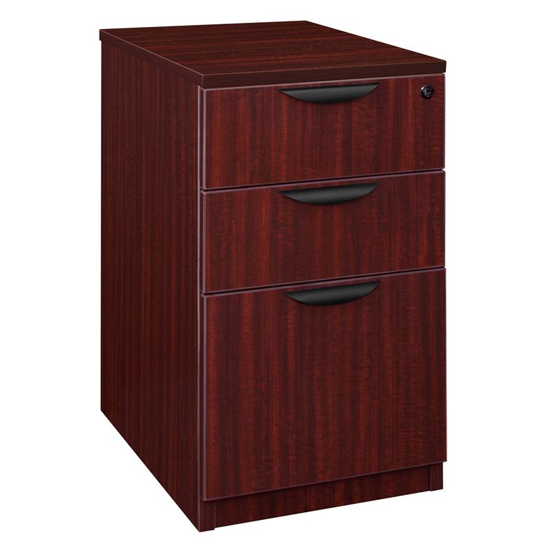 Scranton & Co Deskside Box Box File Cabinet with 3 Drawers in Mahogany