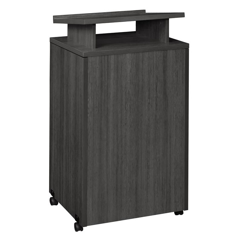Scranton & Co Wood Freestanding Lectern on Casters in Ash Grey