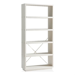 Scranton & Co Kunskap 5-Shelf Contemporary Bookcase in Cream Weave