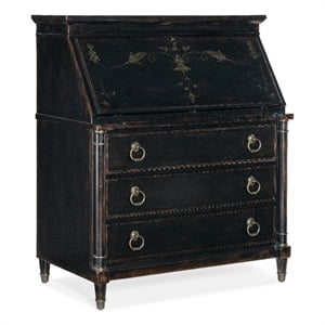 Scranton & Co Secretary Desk in Black Cherry Finish with Drop-Front Lid