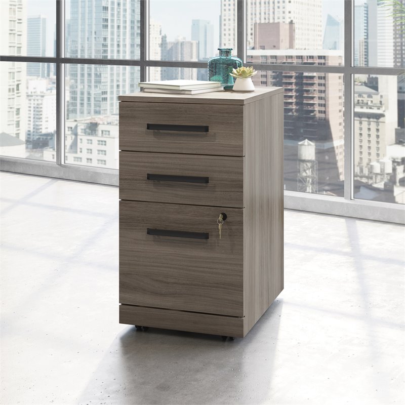 Scranton & Co 3-Drawer Mobile Filing Cabinet in Engineered Wood Hudson Elm