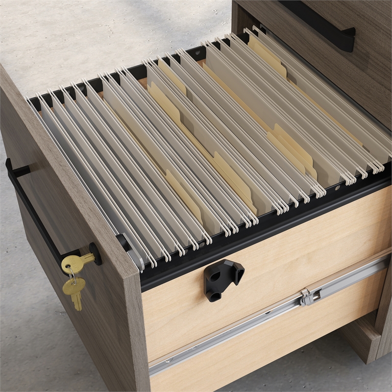 Scranton & Co 3-Drawer Mobile Filing Cabinet in Engineered Wood Hudson Elm