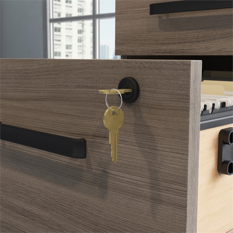 Scranton & Co 3-Drawer Mobile Filing Cabinet in Engineered Wood Hudson Elm