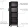 Scranton & Co 4 Shelf Metal Storage Locker Cabinet Black 53.4
