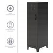 Scranton & Co 4 Shelf Metal Storage Locker Cabinet Black 53.4