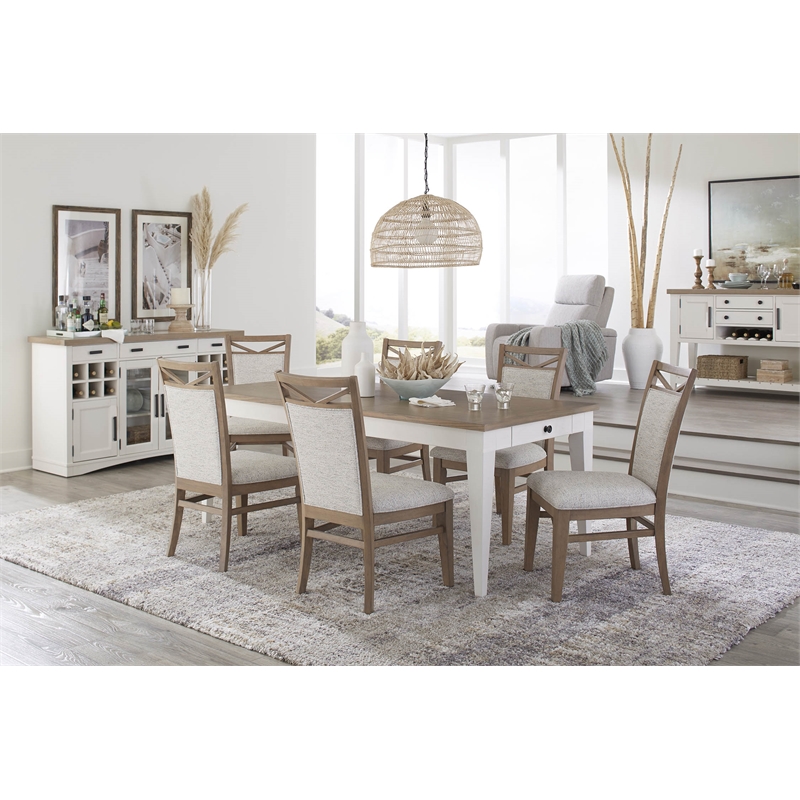 Scranton & Co 66-Inch Wood Dining Buffet Server with Dual Power Center in White