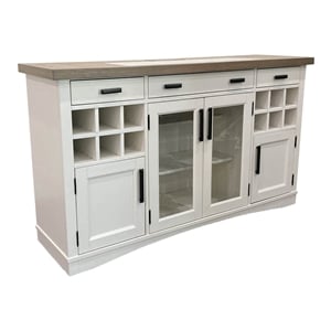 Scranton & Co 66-Inch Wood Dining Buffet Server with Dual Power Center in White