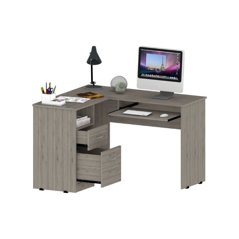 Scranton & Co Raleigh L-Shaped Desk Engineered Wood Light Gray