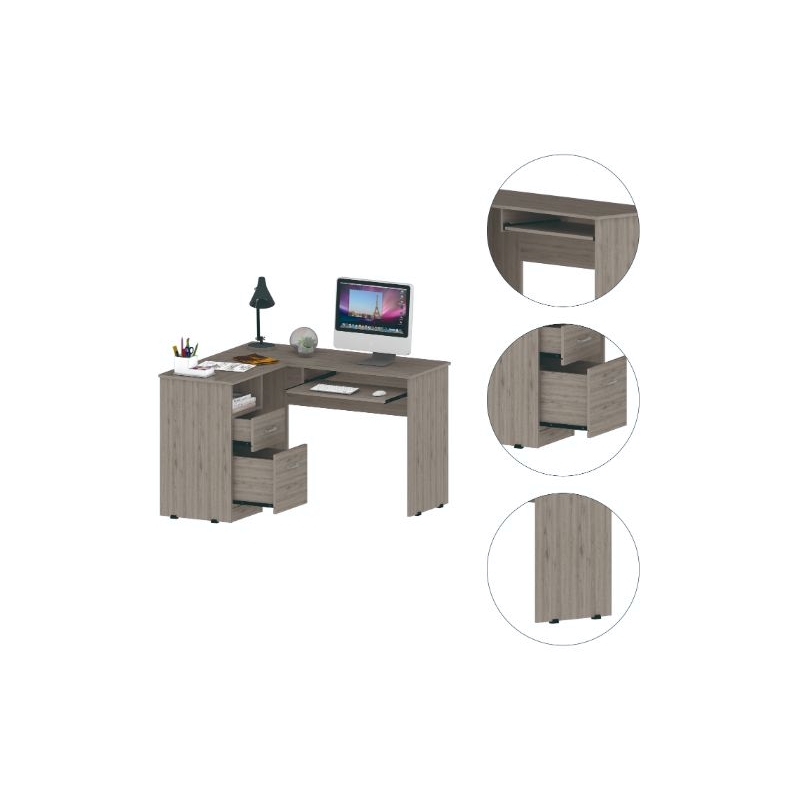 Scranton & Co Raleigh L-Shaped Desk Engineered Wood Light Gray
