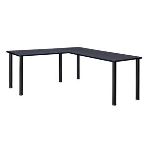 Scranton & Co 66&quot L-Desk Shell with 42&quot Return in Stylish Grey