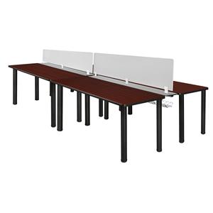 Scranton & Co 60&quot x 24&quot Benching System with Divider in Mahogany