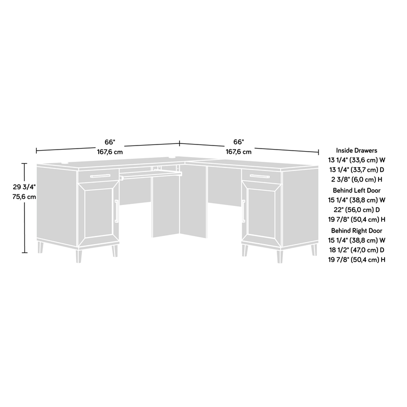 Scranton & Co Coastal Engineered Wood L-Desk in Raven Oak Finish