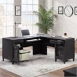 Scranton & Co Coastal Engineered Wood L-Desk in Raven Oak Finish