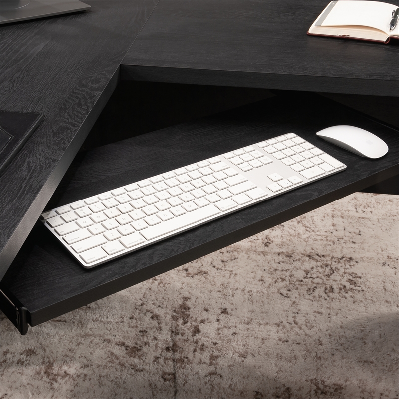 Scranton & Co Coastal Engineered Wood L-Desk in Raven Oak Finish