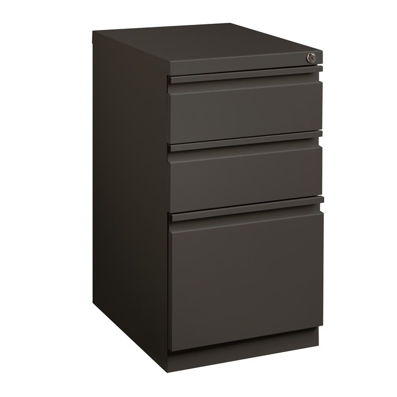 Scranton & Co 12-Unit Mobile 3-Drawer Metal File Cabinet in Charcoal