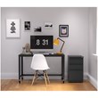 Scranton & Co 12-Unit Mobile 3-Drawer Metal File Cabinet in Charcoal