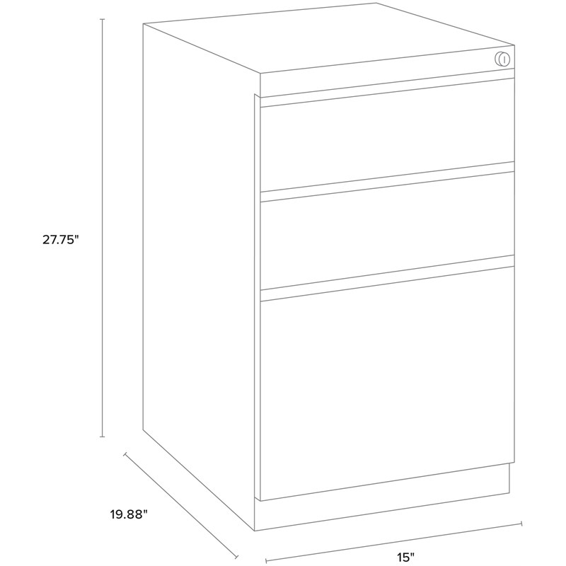 Scranton & Co 12-Unit Mobile 3-Drawer Metal File Cabinet in Charcoal