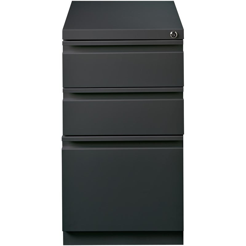 Scranton & Co 12-Unit Mobile 3-Drawer Metal File Cabinet in Charcoal