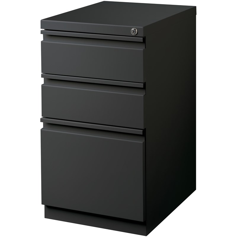 Scranton & Co 12-Unit Mobile 3-Drawer Metal File Cabinet in Charcoal