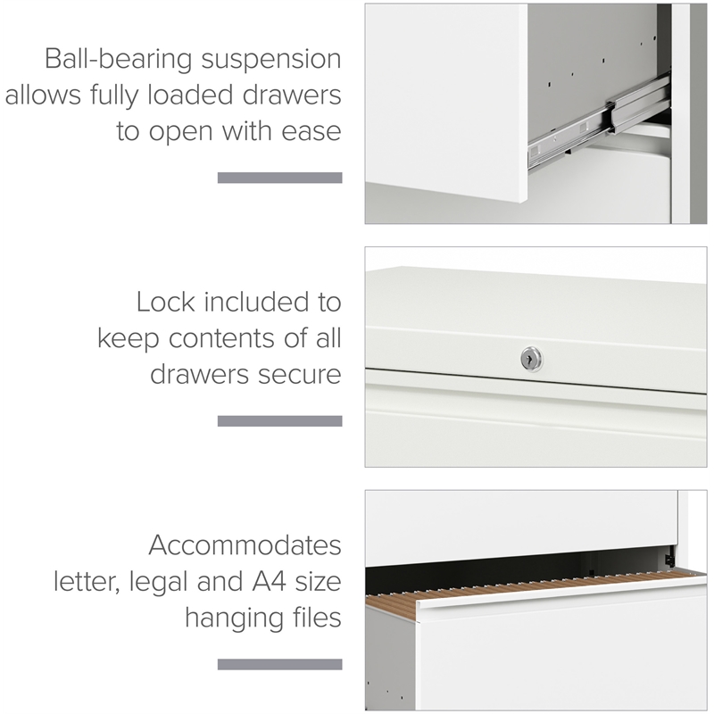 Scranton & Co 3-Drawer Metal Lateral File Cabinet Bundle in White