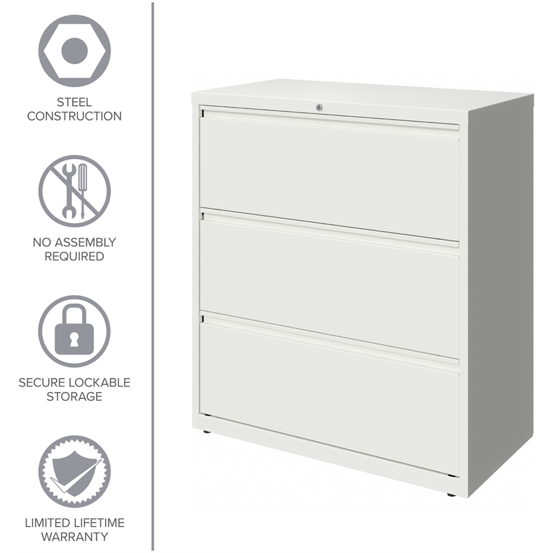 Scranton & Co 3-Drawer Metal Lateral File Cabinet Bundle in White