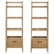 Scranton & Co Distressed Light Brown Two-Piece Bookshelf with Drawer